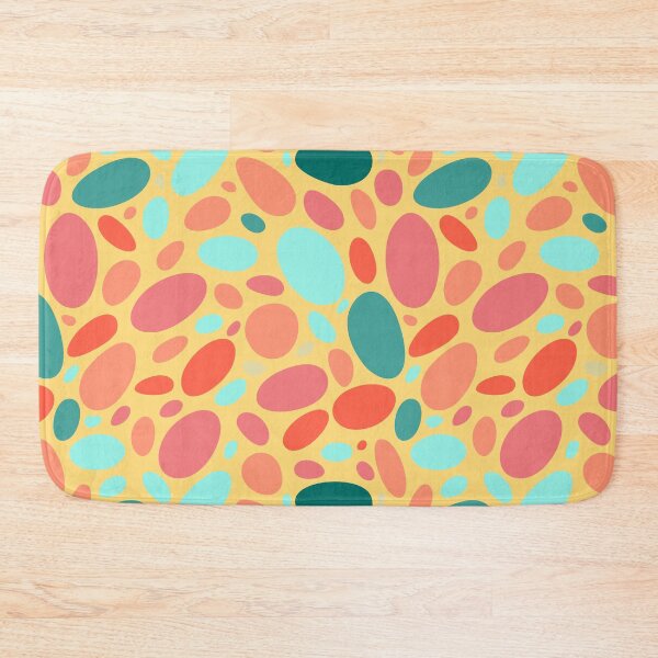 Item preview, Colorful Bean Pebbles on Yellow Abstract Pattern designed and sold by patternsoup.