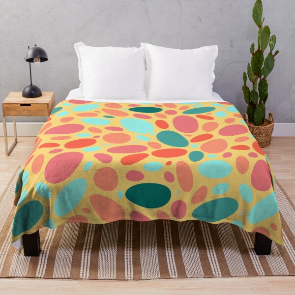 Item preview, Colorful Bean Pebbles on Yellow Abstract Pattern designed and sold by patternsoup.