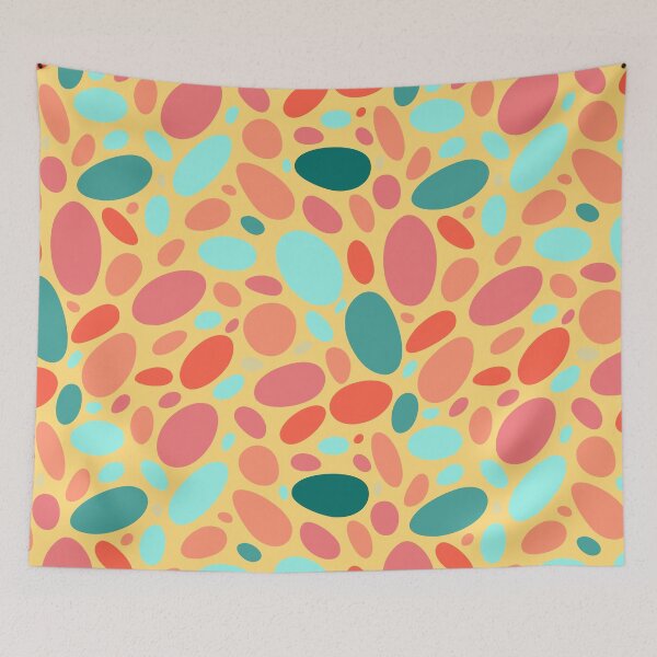 Item preview, Colorful Bean Pebbles on Yellow Abstract Pattern designed and sold by patternsoup.