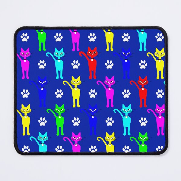 Item preview, Neon Cats on Blue Pattern designed and sold by Sharon Schwalbe.