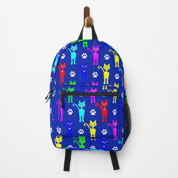 Item preview, Neon Cats on Blue Pattern designed and sold by Sharon Schwalbe.