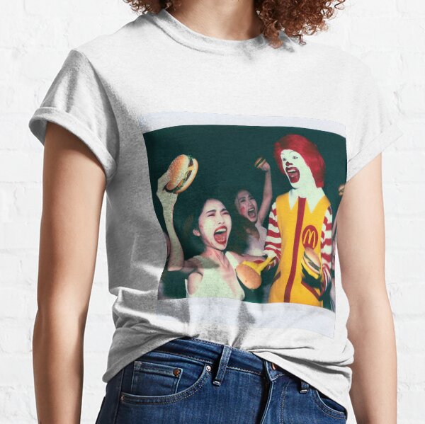 Vista previa del artículo con la obra «¡Me encanta! Ronald McDonald y sus fans», diseñado y vendido por THC-Conspiracy.
