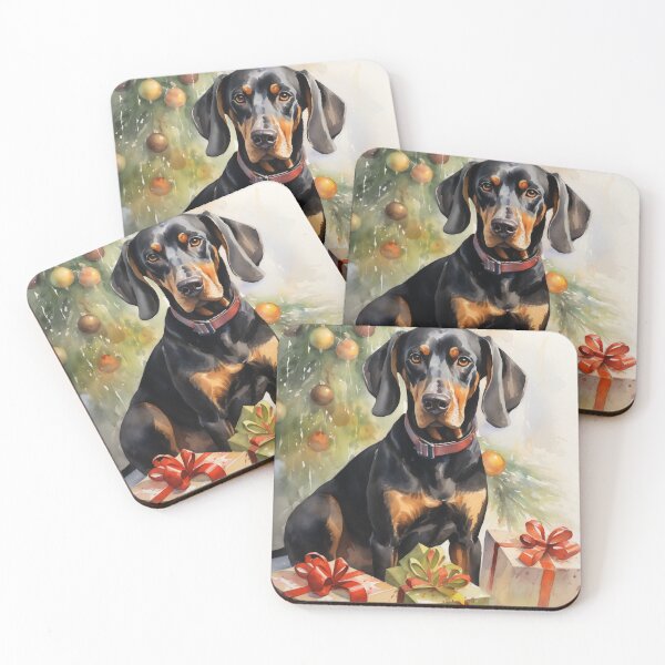 Item preview, Christmas Black and Tan Coonhound designed and sold by Samuelsboro.