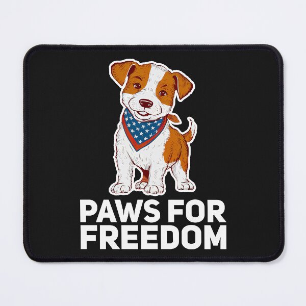 Item preview, ''Paws for Freedom'' United States Independence Day Proud to Be American T-Shirt designed and sold by Witty Shirts.