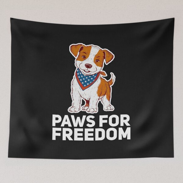 Item preview, ''Paws for Freedom'' United States Independence Day Proud to Be American T-Shirt  designed and sold by Witty Shirts.