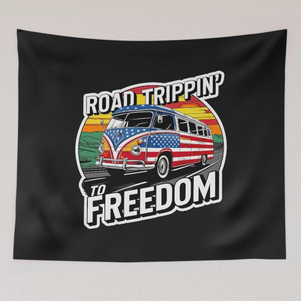 Item preview,  ''Road Trippin to Freedom'' United States Independence Day Proud to Be American T-Shirt  designed and sold by Witty Shirts.