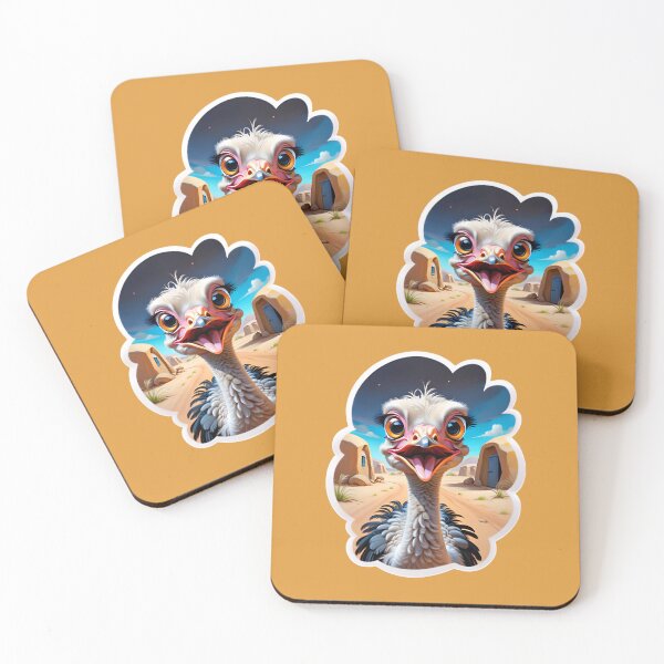 Item preview, Funny Cartoon Ostrich In A Desert Town designed and sold by TheArtOfPat.