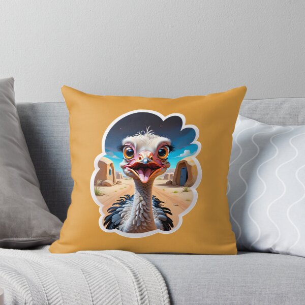 Item preview, Funny Cartoon Ostrich In A Desert Town designed and sold by TheArtOfPat.