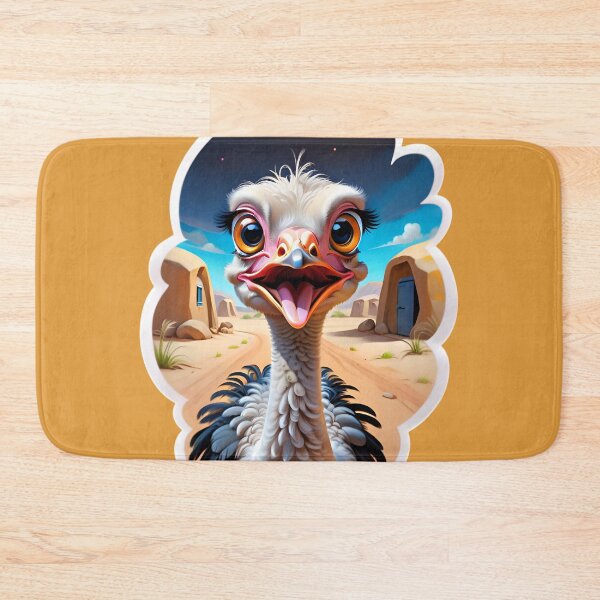 Item preview, Funny Cartoon Ostrich In A Desert Town designed and sold by TheArtOfPat.