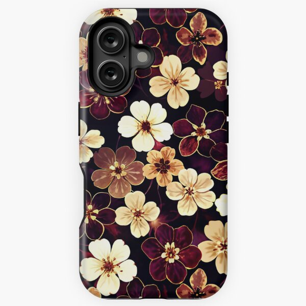 Item preview, Flowers Dark Maroon Gold Pattern designed and sold by STYLO FASHION.