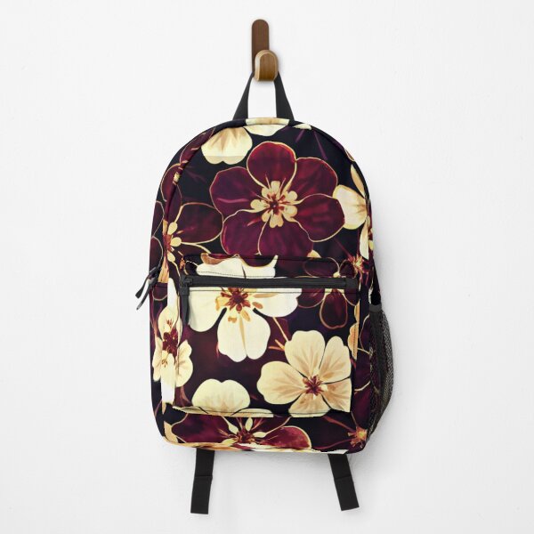 Item preview, Flowers Dark Maroon Gold Pattern designed and sold by STYLO FASHION.