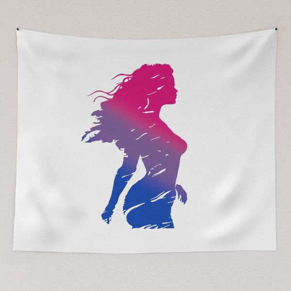 Item preview, Beautiful Silhouette of a woman in Bisexual Pride Flag Colors, Bi Art designed and sold by Travelslightly.