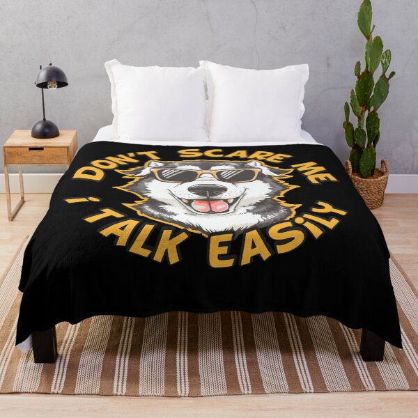 Item preview, Funny Husky Dog "Don't Scare Me, I Talk Easily" Humor Artwork designed and sold by BNCH44.