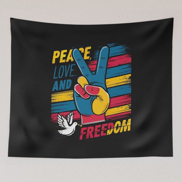 Item preview, ''Peace, Love and Freedom'' United States Independence Day Proud to Be American T-Shirt  designed and sold by Witty Shirts.