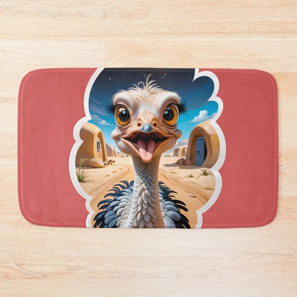 Item preview, Funny Cartoon Ostrich In A Desert Town designed and sold by TheArtOfPat.