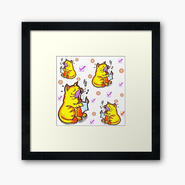 Tabby the singing kitty cat Framed Art Print