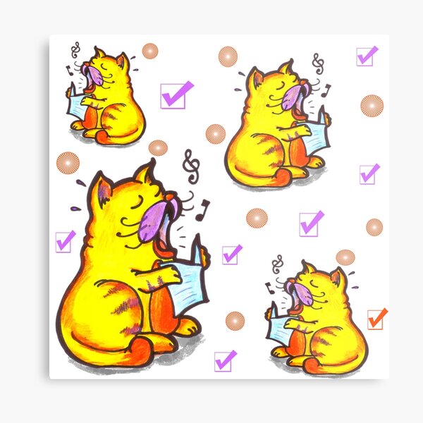 Tabby the singing kitty cat Metal Print