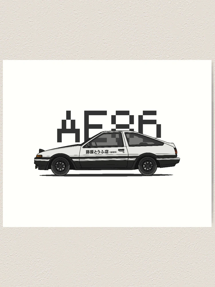 【1993studio】 Vintage drawing short down / 追跡付 AE86 90's Pixel Art (Initial D)