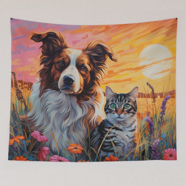Item preview, Harmony of Colors: Playful Dog and Curious Cat designed and sold by Christian Weiss.