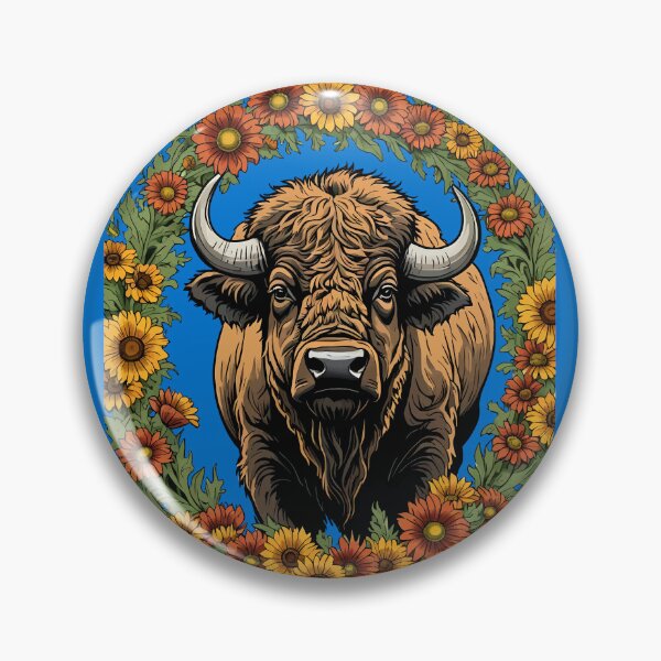 Item preview, Oklahoman Buffalo Surrounded By Gaillardia pulchella designed and sold by taiche.