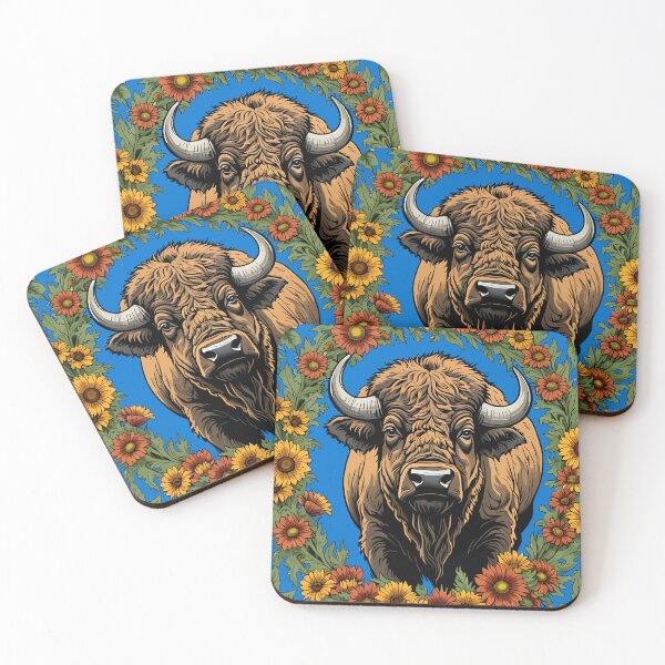 Item preview, Oklahoman Buffalo Surrounded By Gaillardia pulchella designed and sold by taiche.