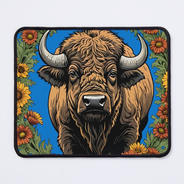 Item preview, Oklahoman Buffalo Surrounded By Gaillardia pulchella designed and sold by taiche.