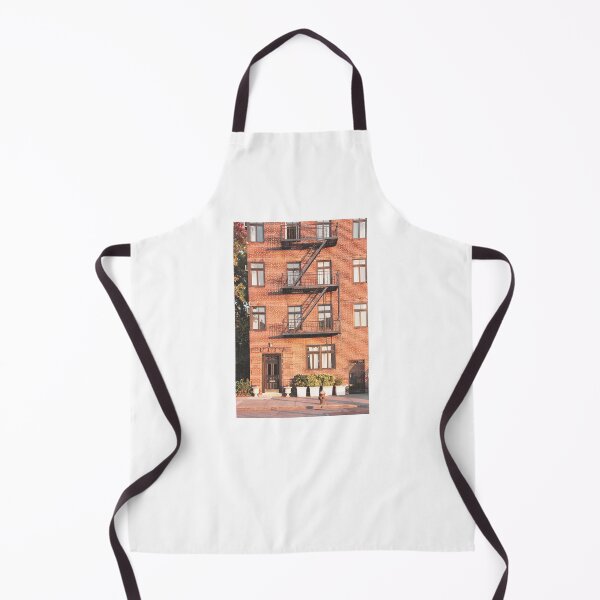 Item preview, New York, USA I Red brick architecture in Brooklyn with an orange autumn aesthetic in a minimalist retro vintage style in arty Williamsburg overlooking the Hudson River with the light of the sunset designed and sold by Julie Travel Photography.
