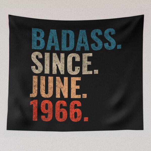 Item preview, Badass since June 1966 Vintage 1966 June birthday gift designed and sold by Teelogic.