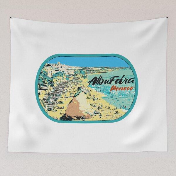Item preview, Illustration of Peneco Beach, Albufeira, Algarve, Portugal designed and sold by Lemomo-artworks.