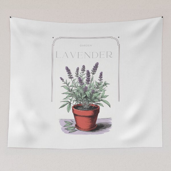Item preview,  Botanical lavender in red pot rustic sketch by CallisC Arts ⭐⭐⭐⭐⭐ designed and sold by CallisC-Arts.