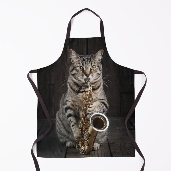 Item preview, Cat playing a Saxophone designed and sold by AIEverything.