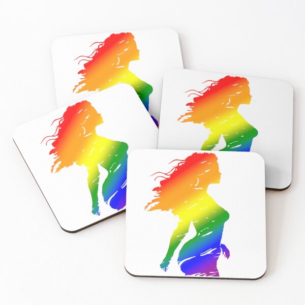 Item preview, Beautiful Silhouette of a woman in Rainbow Pride Flag Colors, LGBTQ Art designed and sold by Travelslightly.
