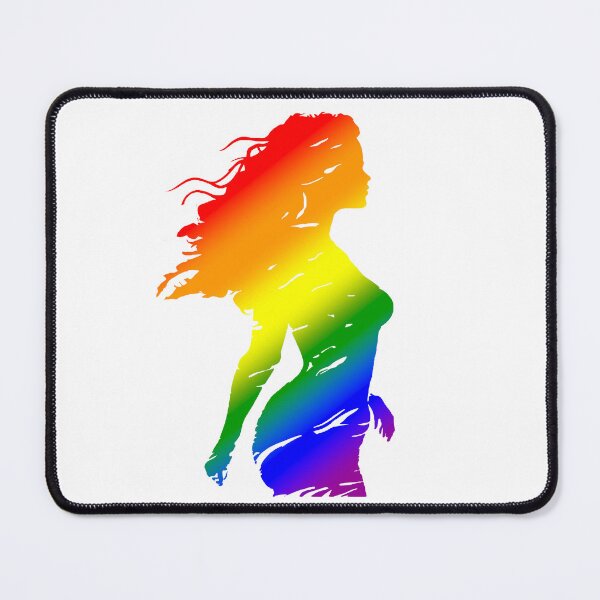 Item preview, Beautiful Silhouette of a woman in Rainbow Pride Flag Colors, LGBTQ Art designed and sold by Travelslightly.