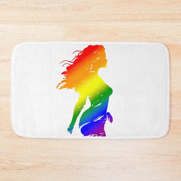 Item preview, Beautiful Silhouette of a woman in Rainbow Pride Flag Colors, LGBTQ Art designed and sold by Travelslightly.