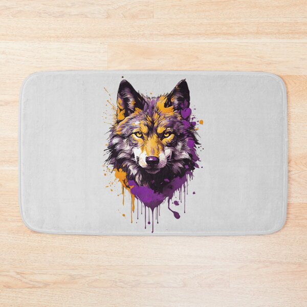 Item preview, Clash Of Purple And Orange / Wolf Illustration designed and sold by PolygonPinnacle.