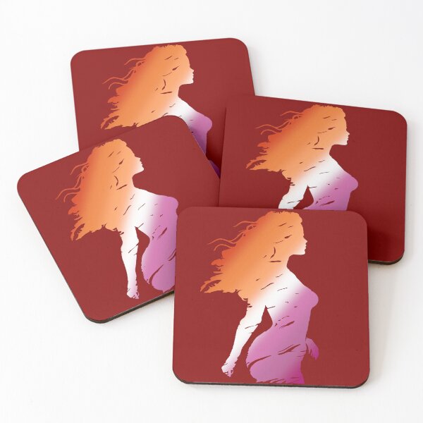 Item preview, Beautiful Silhouette of a woman in Lesbian Pride Flag Colors, Lesbian Art designed and sold by Travelslightly.