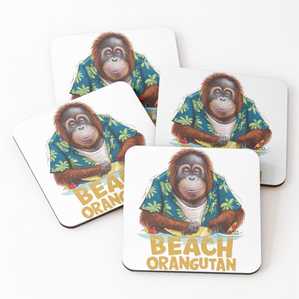 Item preview, Beach Orangutan with Hawaiin Shirt designed and sold by vk09.