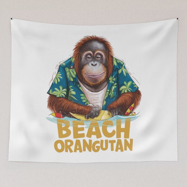 Item preview, Beach Orangutan with Hawaiin Shirt designed and sold by vk09.