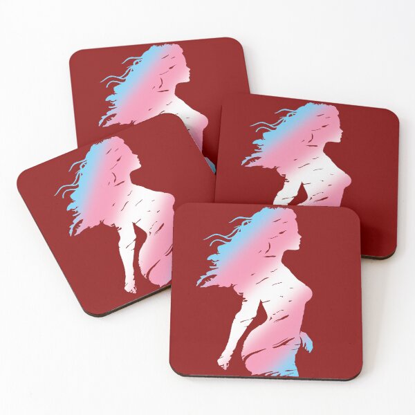 Item preview, Beautiful Silhouette of a woman in Transgender Pride Flag Colors, MTF Trans Art designed and sold by Travelslightly.
