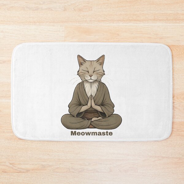 Item preview, “Meowmaste” Cat Zen Master Meditating in Lotus Position designed and sold by Lisa Pearlman.