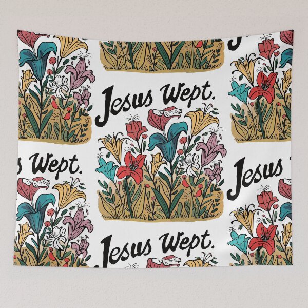 Item preview, Vintage Lily Charm - Retro "Jesus Wept" Women's Christian Art Design by #HahaHandlesHub designed and sold by HahaHandlesHub.