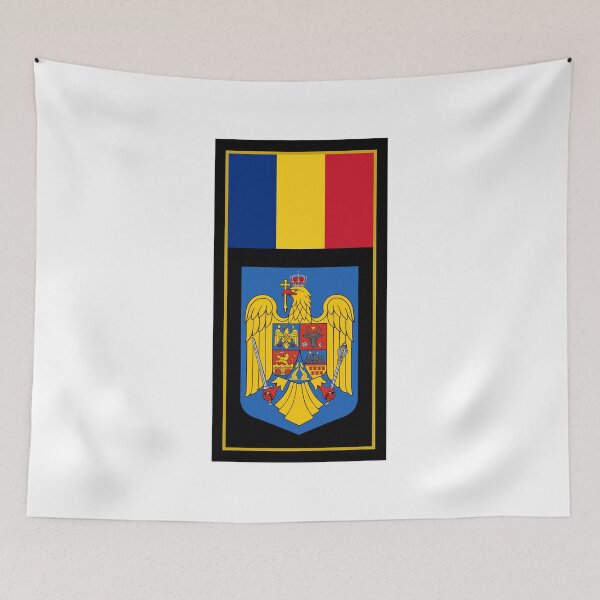Item preview, Romania Flag & Coat of arms designed and sold by adamst555.