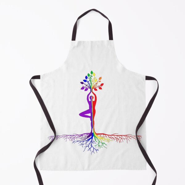 Item preview, Morphing Yoga Tree Pose with the Tree of Life in Rainbow Pride Flag Colors, LGBTQ Art designed and sold by Travelslightly.