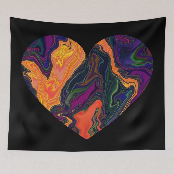 Item preview, Night Sky Marbling Heart color option 2 designed and sold by ArtbyDLP.