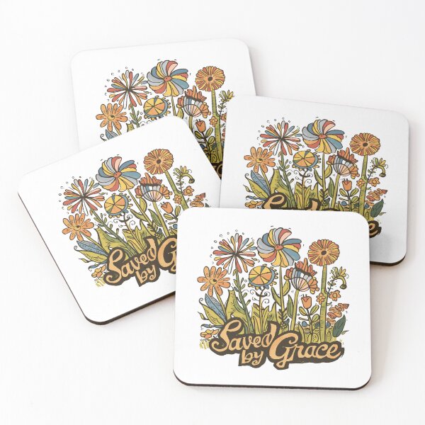 Item preview, Vintage Wildflower Hand-drawn - Retro "Saved by Grace" Women's Christian Art Design by #HahaHandlesHub designed and sold by HahaHandlesHub.