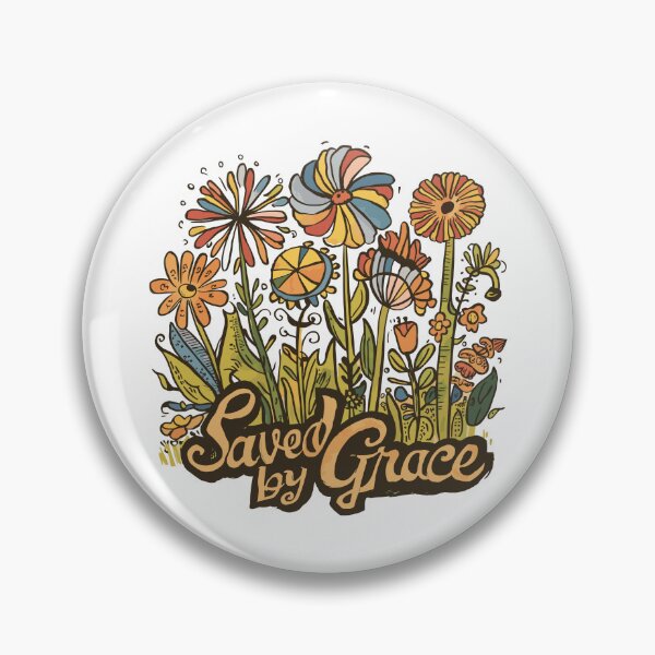 Item preview, Vintage Wildflower Hand-drawn - Retro "Saved by Grace" Women's Christian Art Design by #HahaHandlesHub designed and sold by HahaHandlesHub.