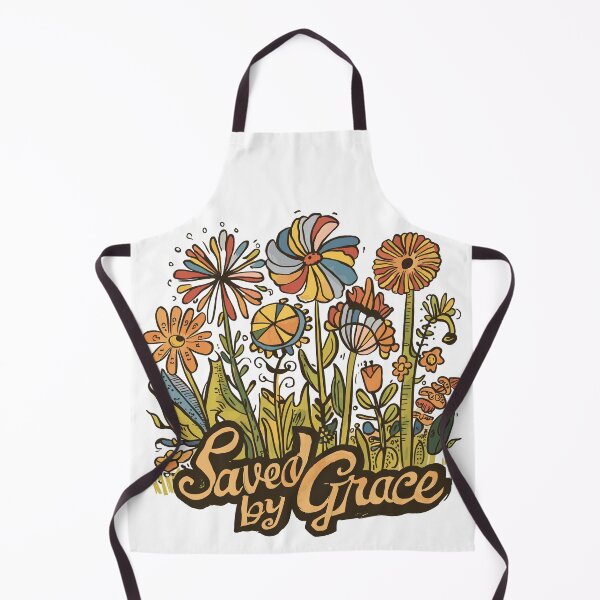 Item preview, Vintage Wildflower Hand-drawn - Retro "Saved by Grace" Women's Christian Art Design by #HahaHandlesHub designed and sold by HahaHandlesHub.
