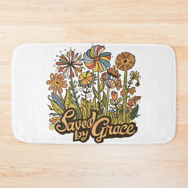 Item preview, Vintage Wildflower Hand-drawn - Retro "Saved by Grace" Women's Christian Art Design by #HahaHandlesHub designed and sold by HahaHandlesHub.