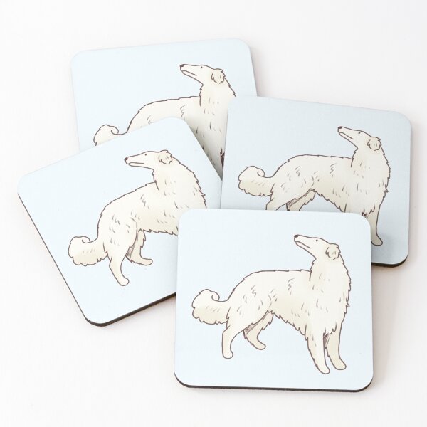 Item preview, White borzoi dog designed and sold by Artofmayara.