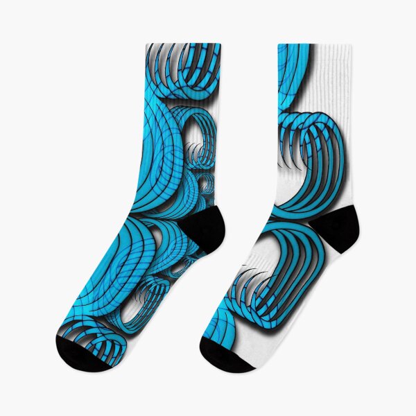 Item preview, Pattern of blue three-dimensional wave or hook shapes. designed and sold by Robin3DT.